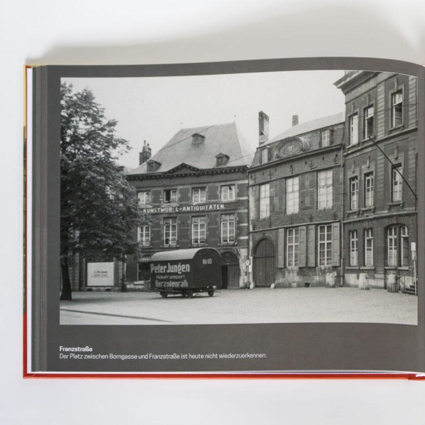 Seite aus dem Bildband Aachen gestern und heute, historische Ansicht Aachens